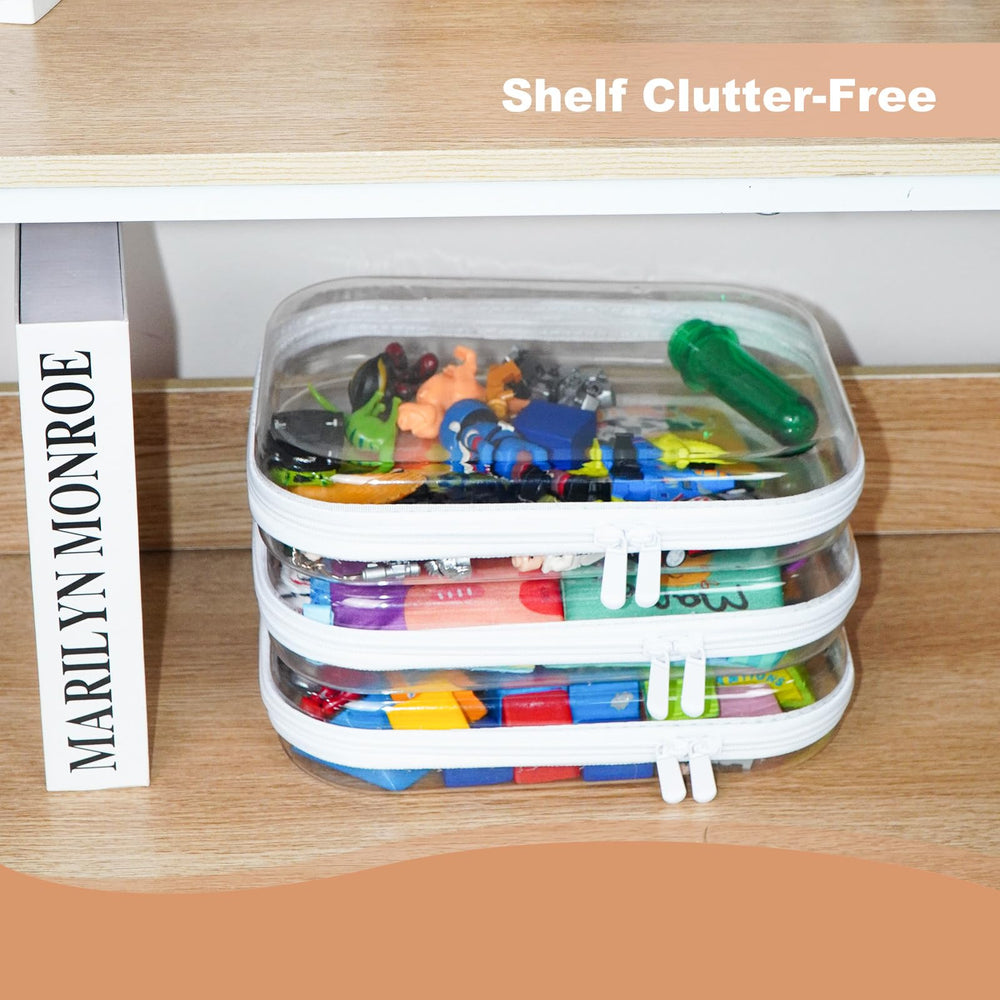 Viphope clear hard-shell case open zippers for quick access to contents