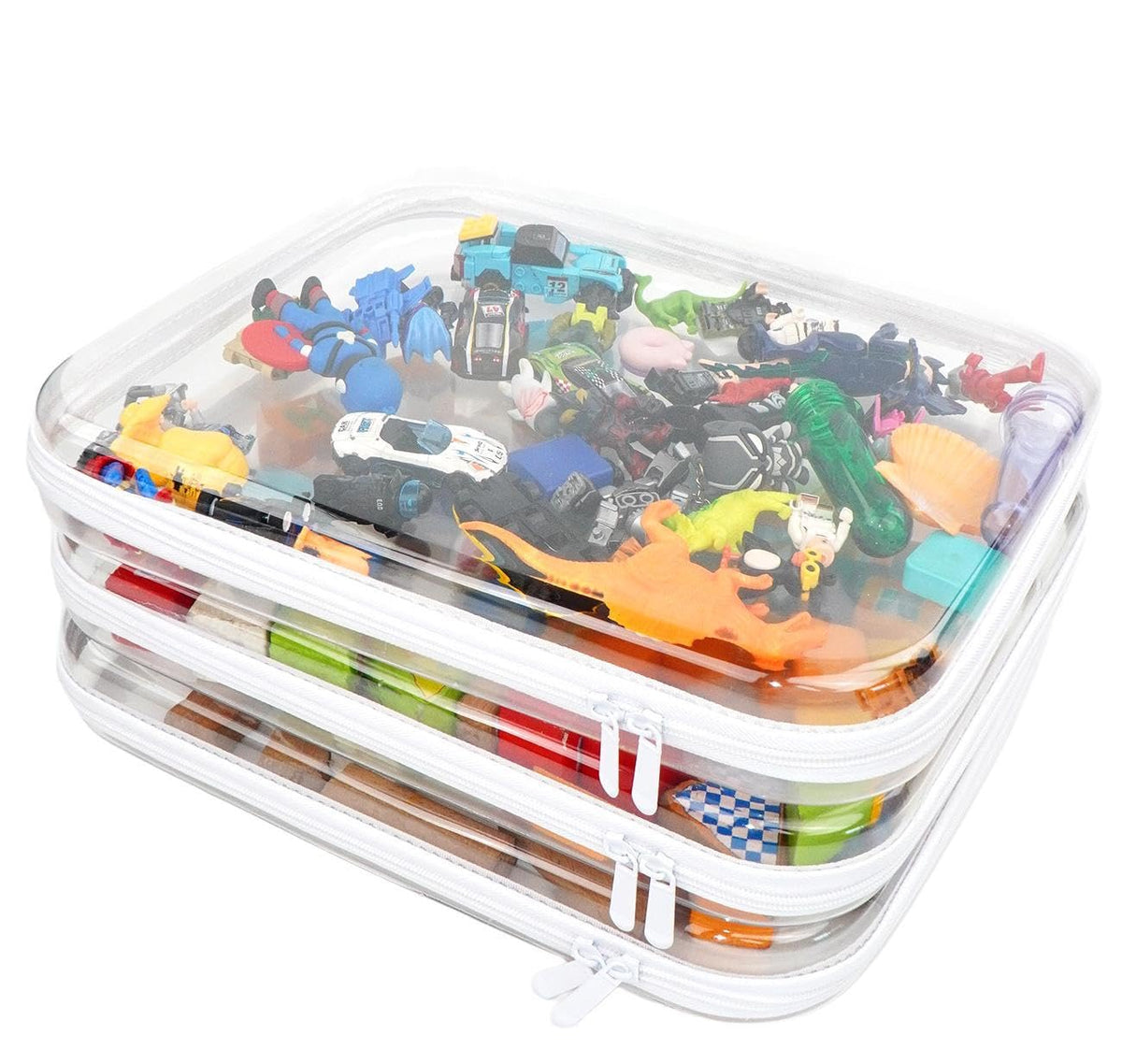 Viphope 3pcs clear hard shell zipper case set shows organized travel storage for toiletries.