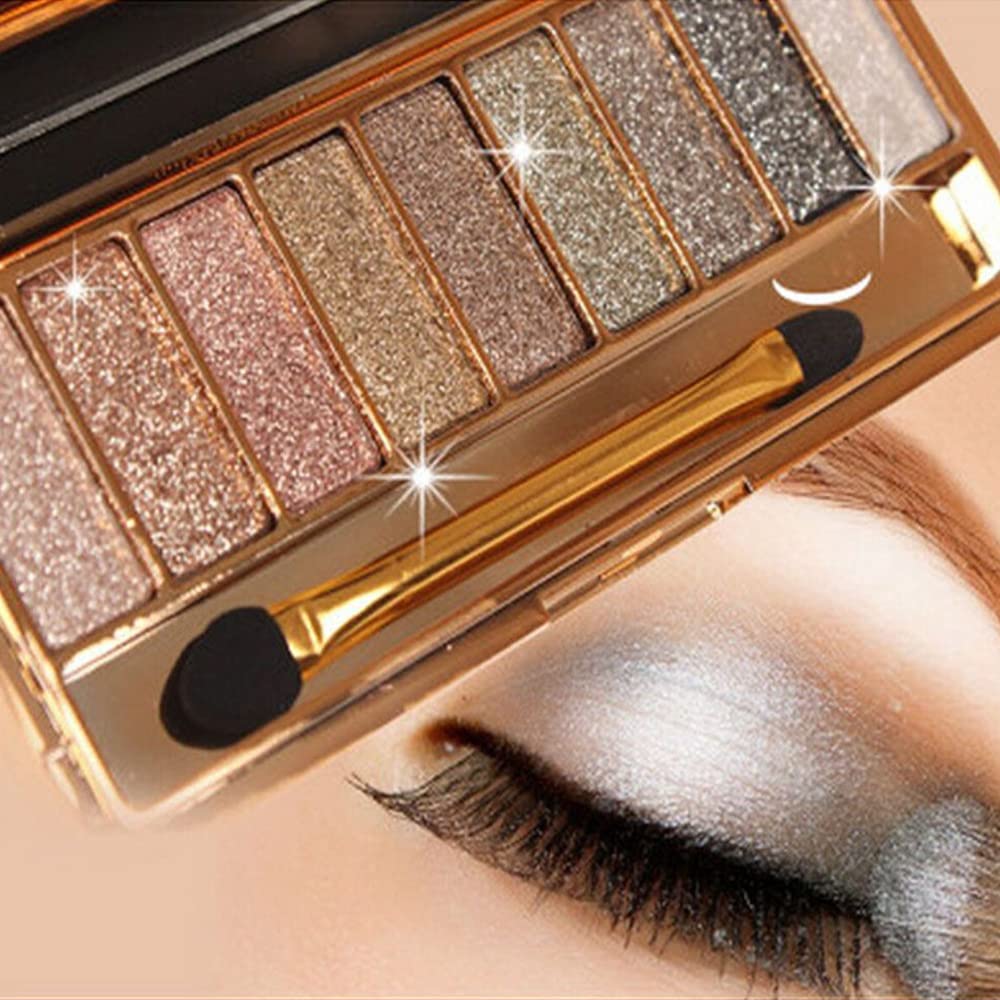 Virtegasas paleta de sombras 9 tonos brillo para looks todo el día