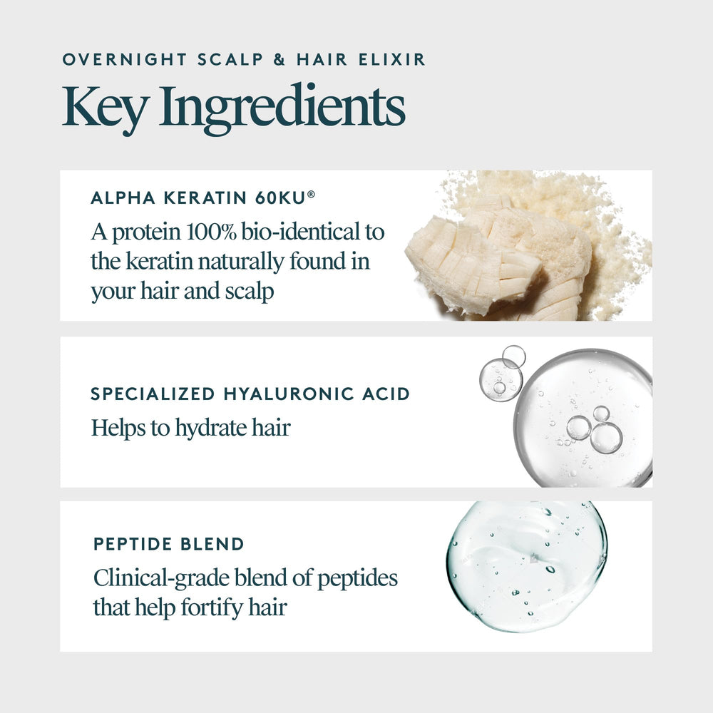 Virtue Correct Overnight Elixir bottle close-up highlighting lightweight non-greasy formula.