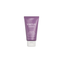 VIRTUE Flourish conditioner bottle close-up highlights silicone-free, gentle detangling for fine hair