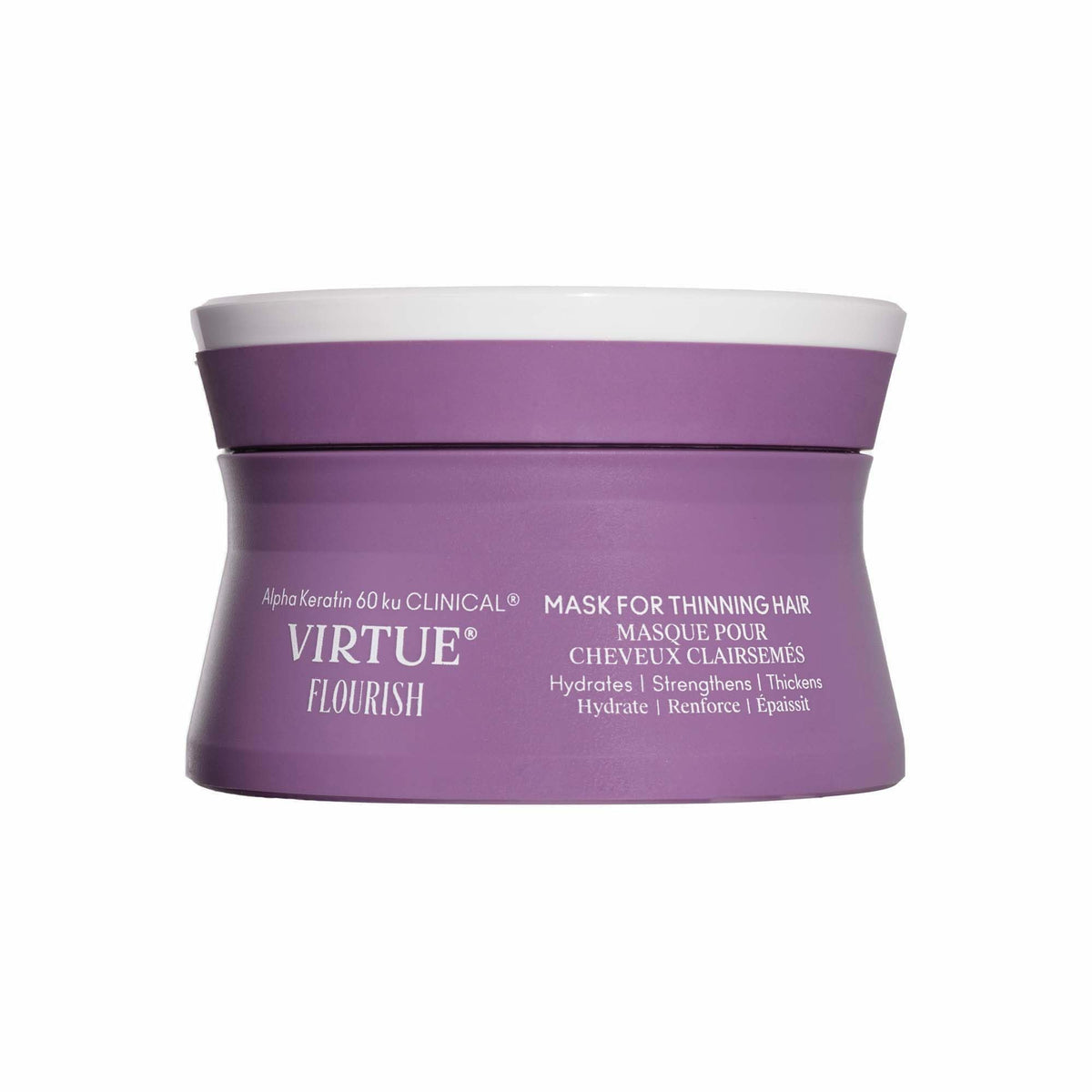 Virtue Flourish mask bottle pour shows whipped texture for easy, even application.