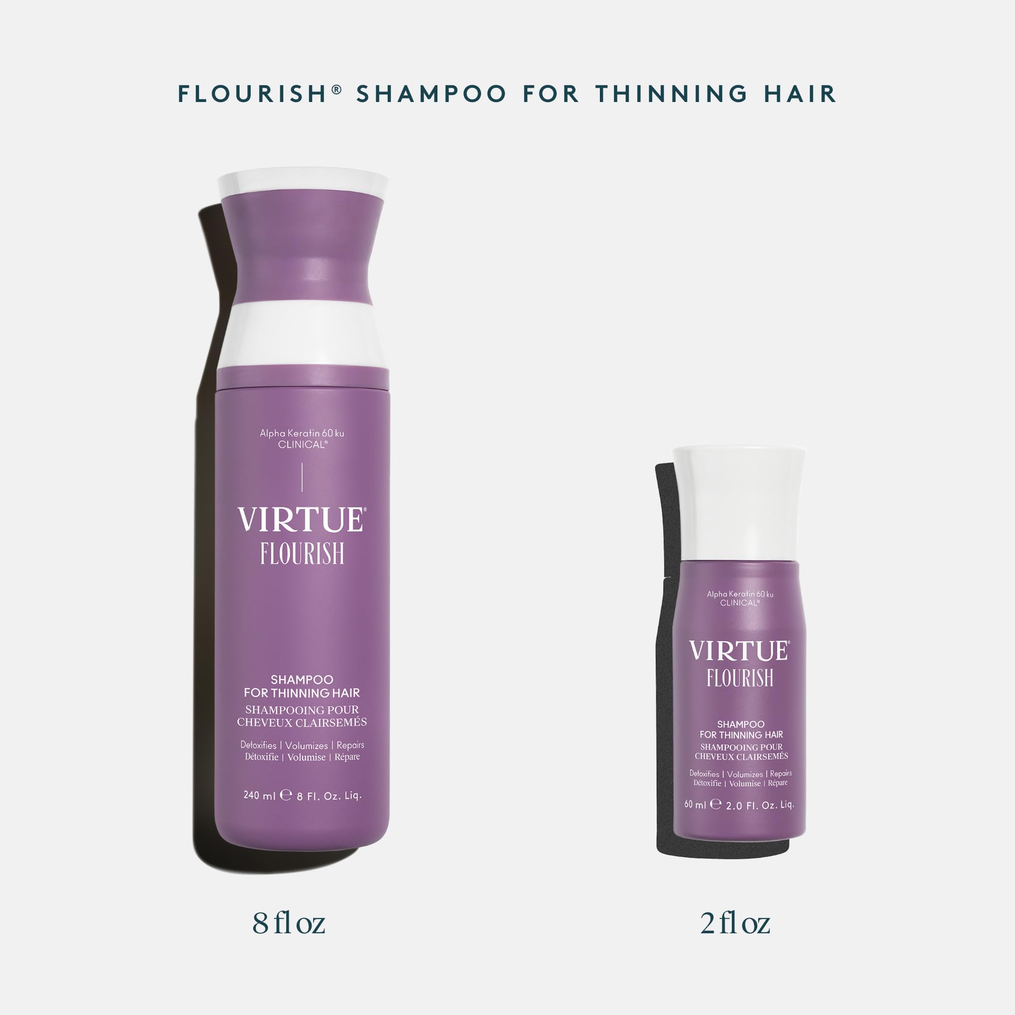 Virtue Flourish vegan formulation emphasizes clean hair care.