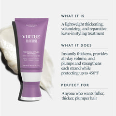 VIRTUE Flourish texture-cream close-up highlights powdery, soufflé-like finish.