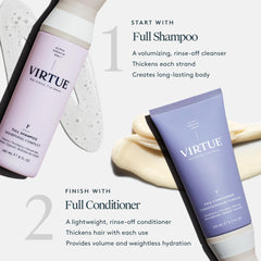 VIRTUE Full Shampoo color-safe formula protects color-treated hair