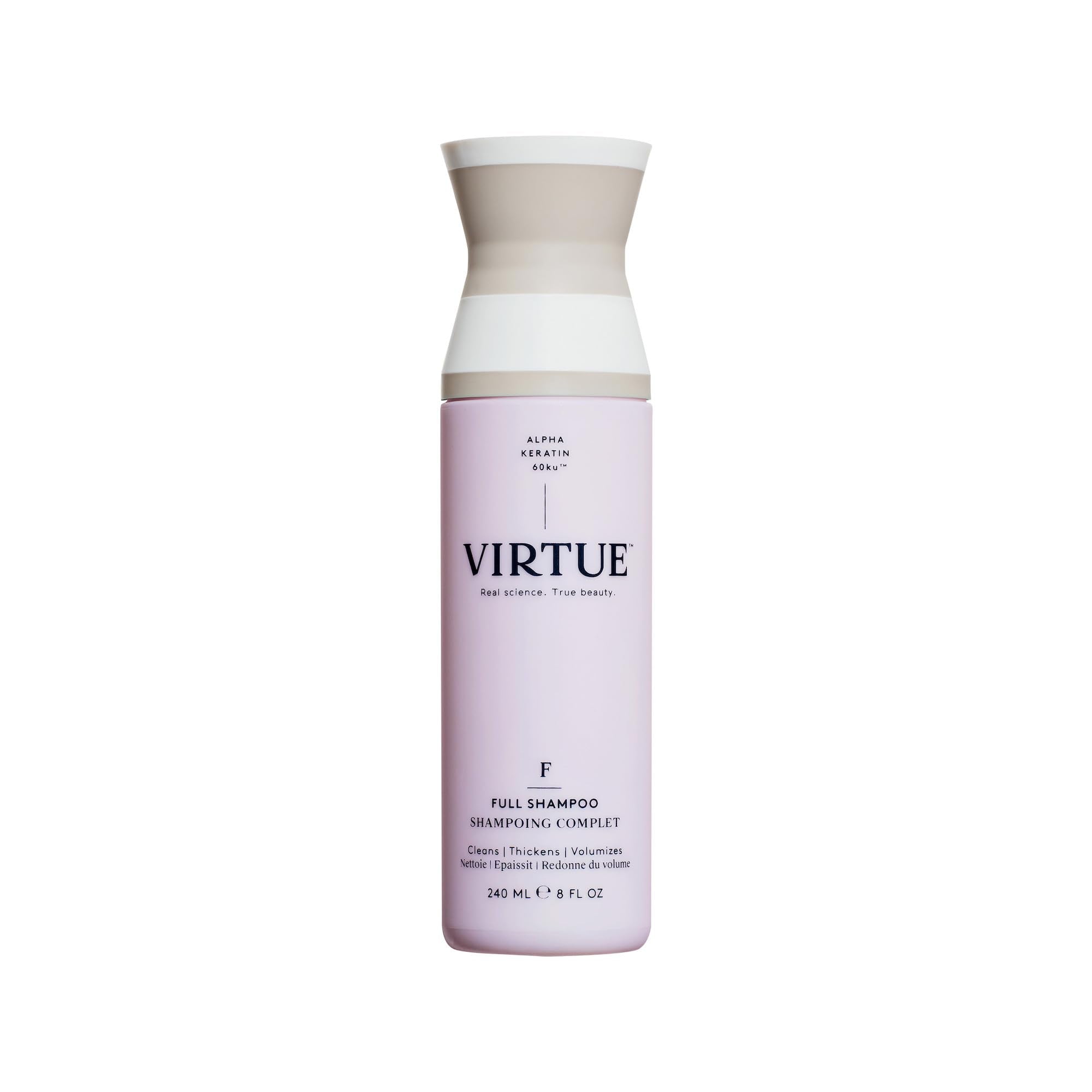 VIRTUE Full Shampoo lather close-up demonstrates lightweight cleansing for body