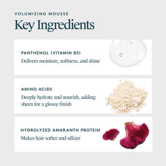Virtue Full Volumizing Hair Mousse foam closeup highlighting lightweight formula