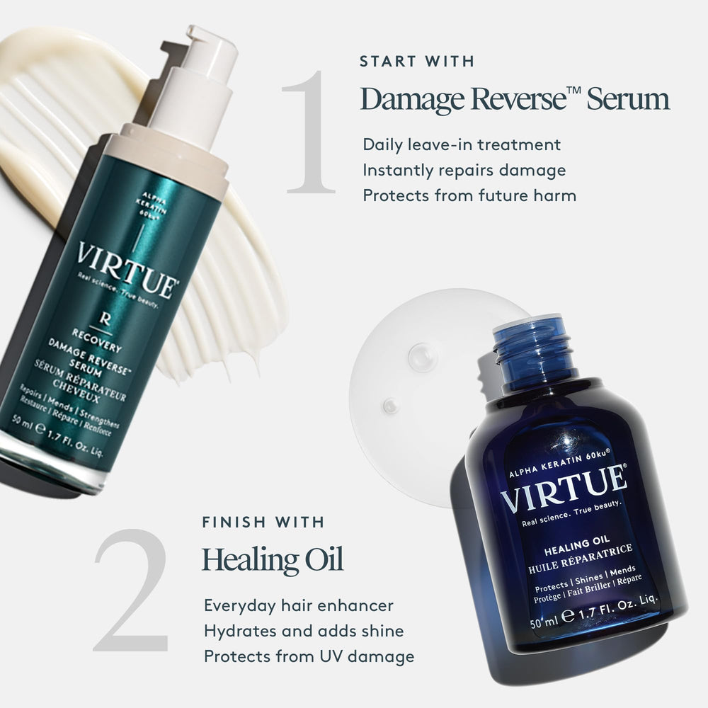 VIRTUE Healing Oil protecting hair against environmental pollutants