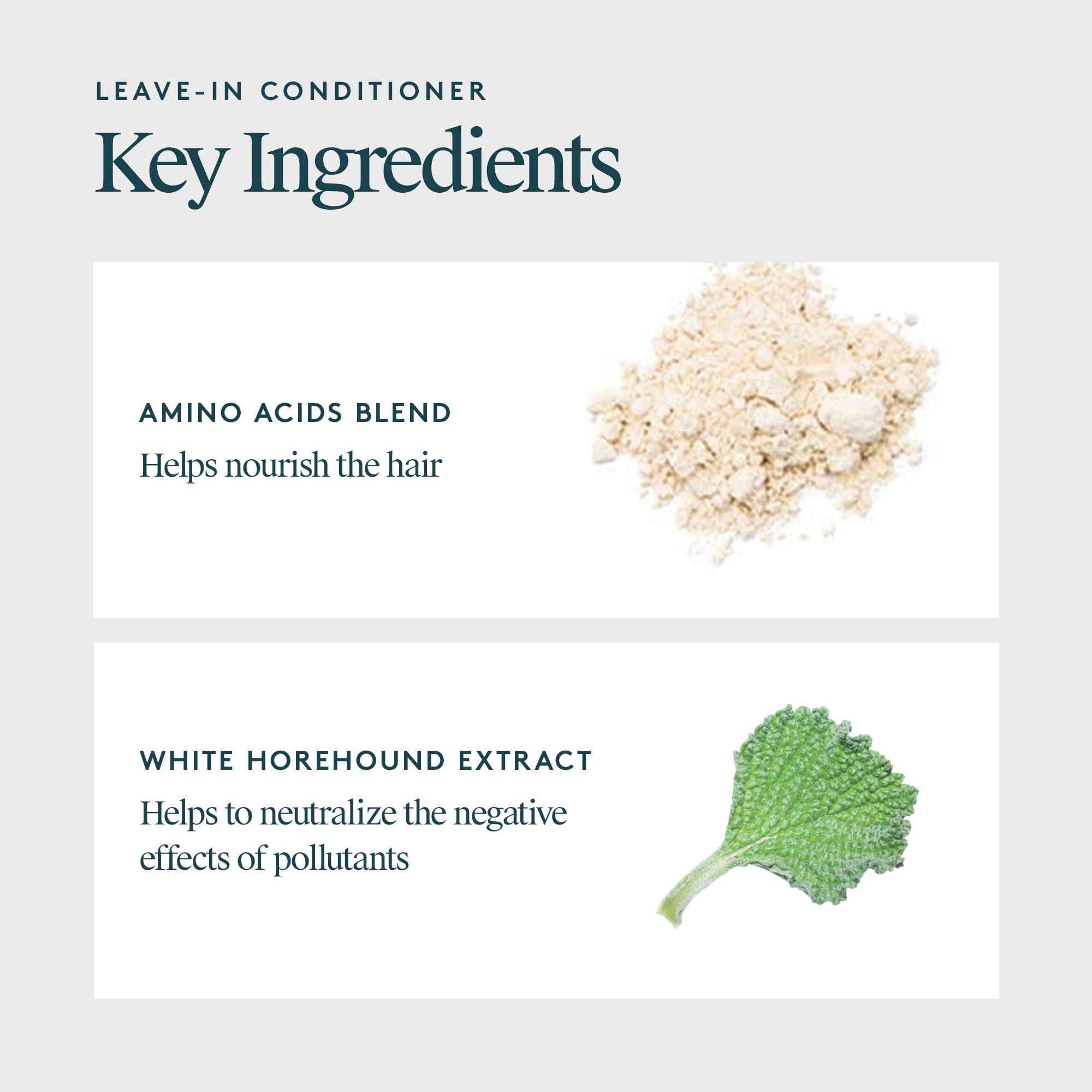 VIRTUE Purifying Leave-In Conditioner in hand demonstrates easy detangling without weigh-down.