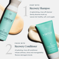 Virtue Recovery Conditioner hair texture after use shows soft, glossy strands.