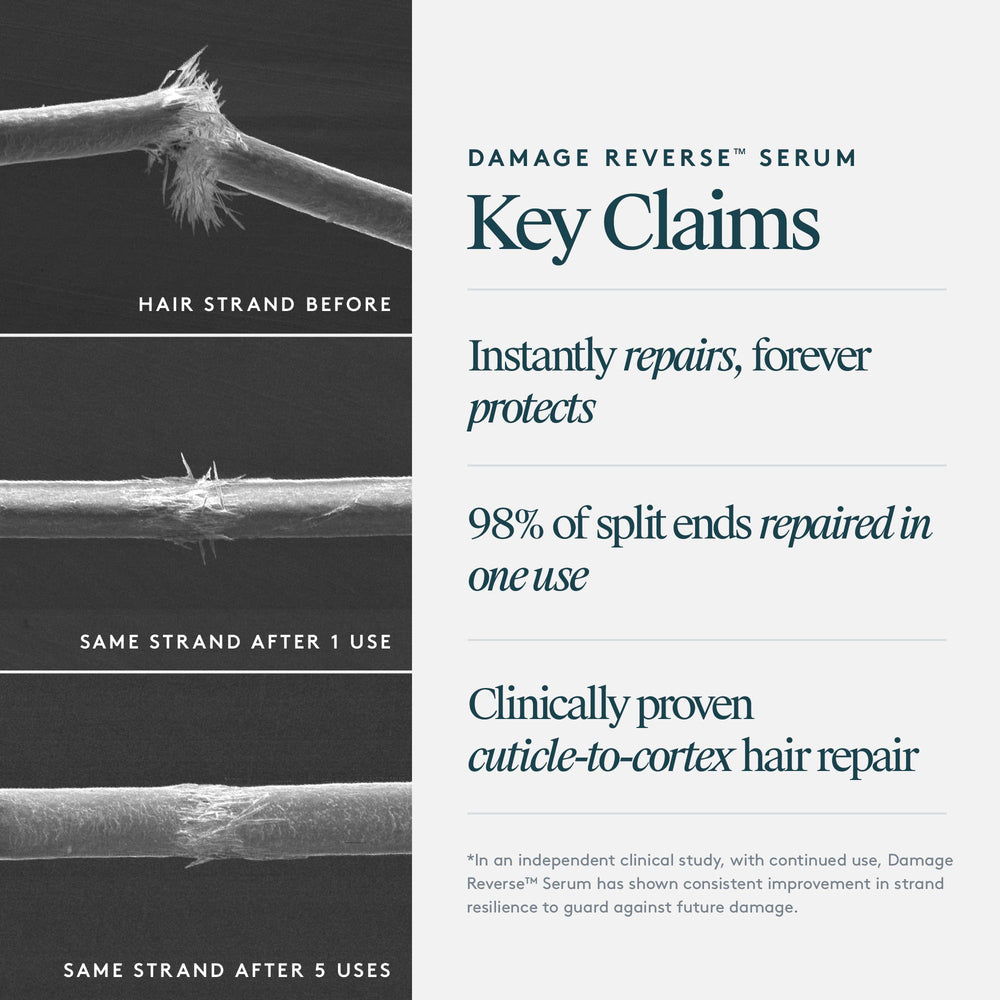 VIRTUE Recovery Damage Reverse Serum end-to-end result suggests transformed, manageable hair