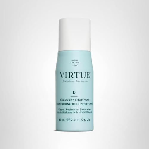 VIRTUE Recovery Shampoo packaging shot emphasizes eco-friendly packaging