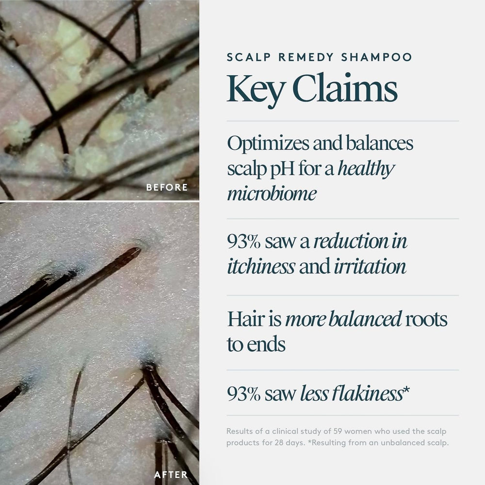 VIRTUE Scalp Remedy Close-Up Keratin highlights hair-strengthening properties.