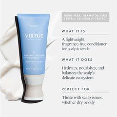 VIRTUE Scalp Remedy cream texture highlights lightweight conditioning at the roots