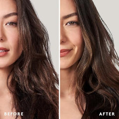 Virtue Smooth Conditioner applied to wet hair before rinse for lasting frizz reduction.