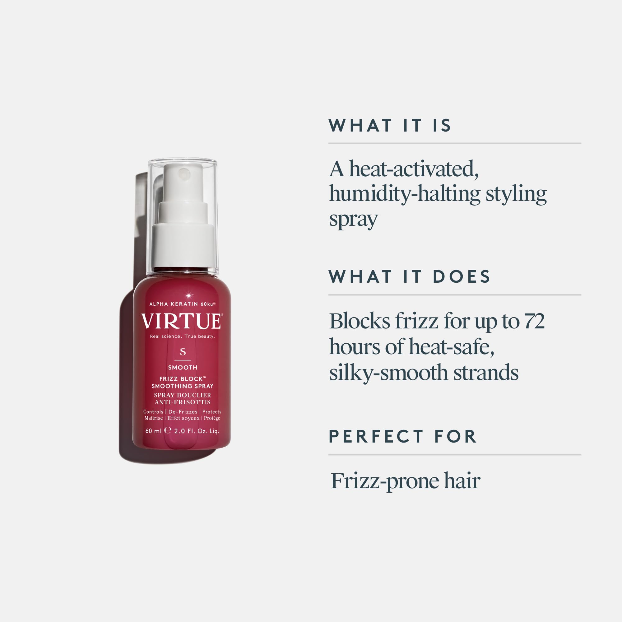 VIRTUE Smooth Frizz Block spray anti-frizz veil for lasting smoothness