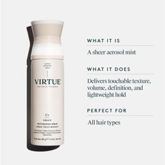 VIRTUE Texturizing Spray texture-mist provides buildable texture without stiffness