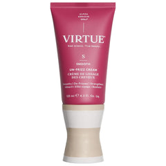 Virtue Un-Frizz bottle pour demonstrates easy frizz control