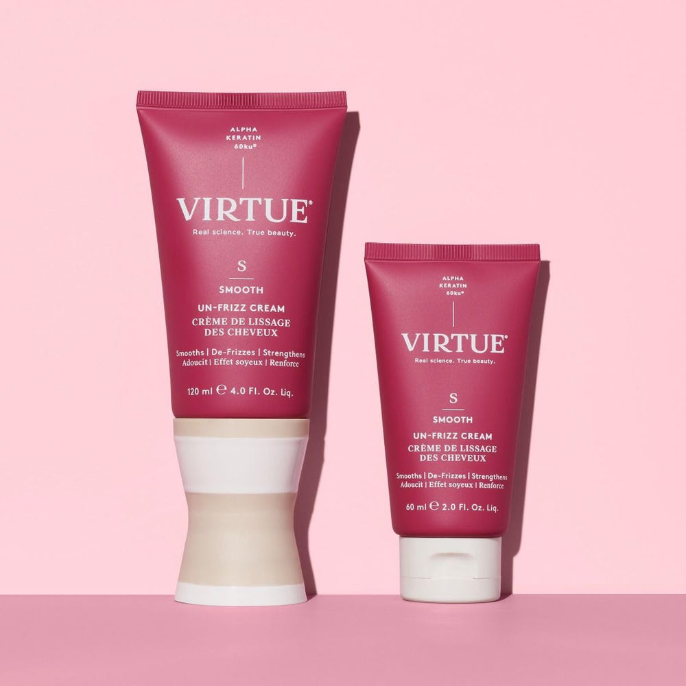 Virtue Un-Frizz curl definition close-up with reduced frizz