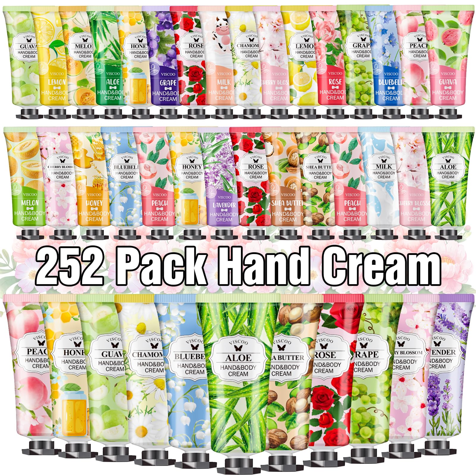 VISCOO 252-pack hand cream gift set bulk gifting option for friends and family.