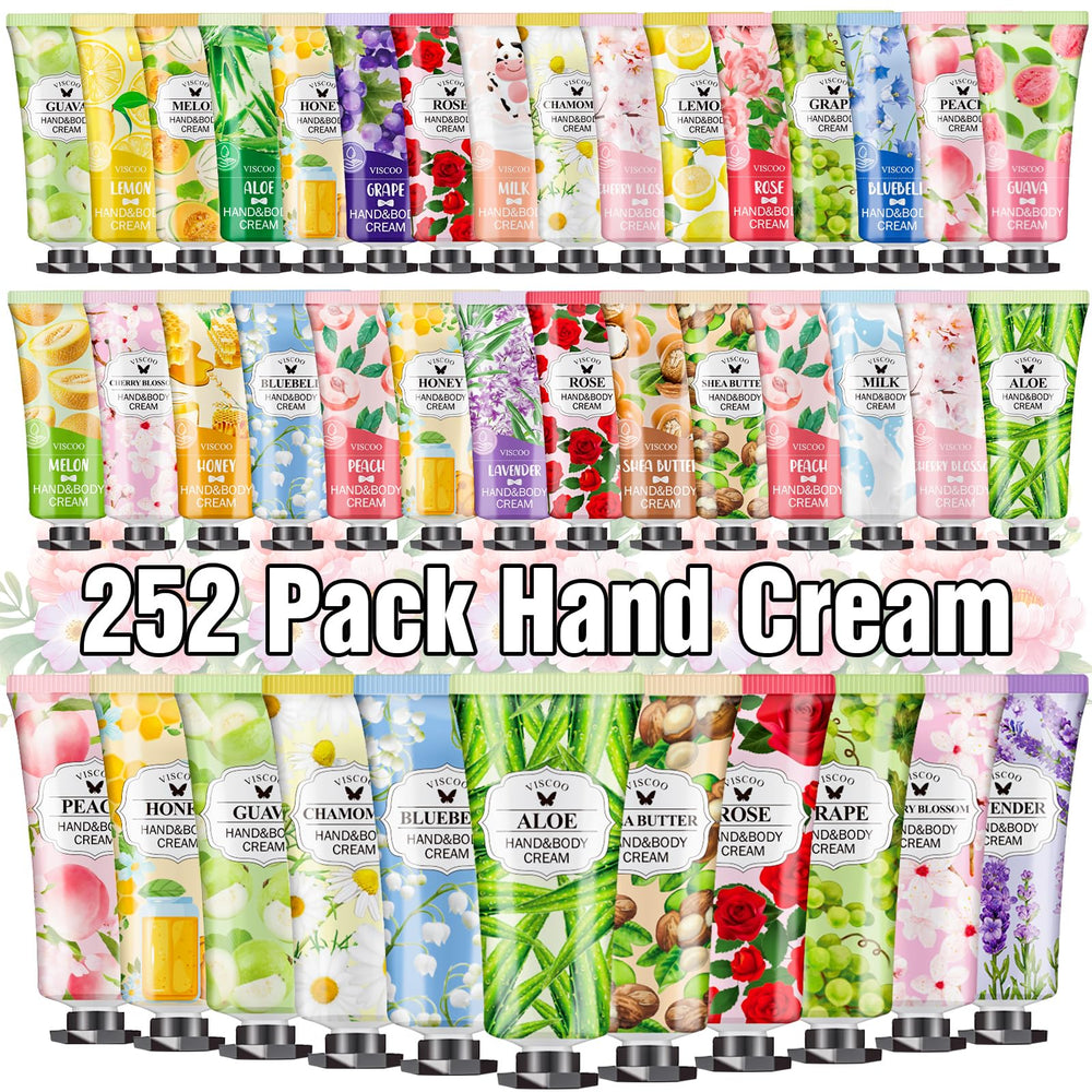 VISCOO 252-pack hand cream gift set bulk gifting option for friends and family.