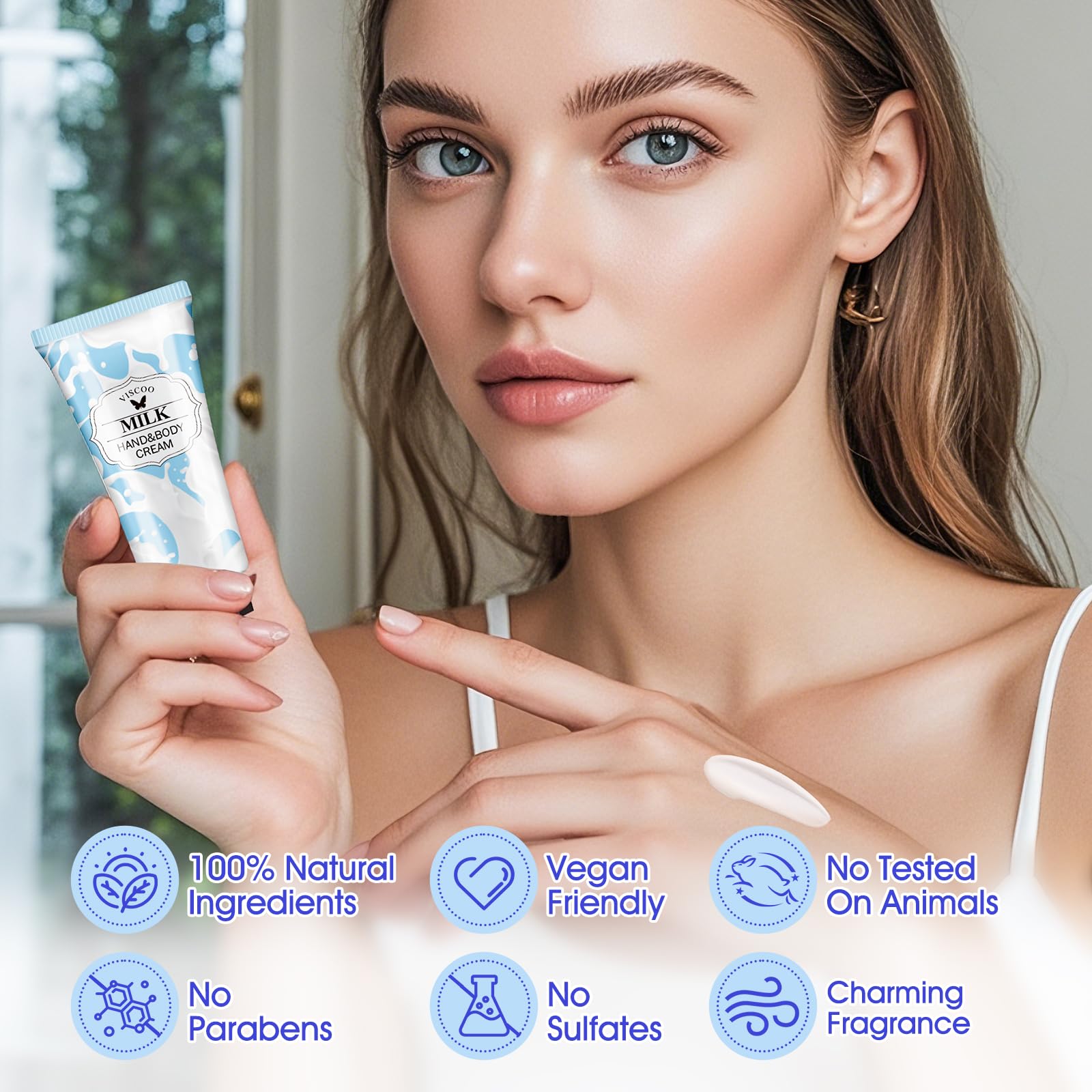 VISCOO 42-pack shea-butter hand cream for long-lasting softness.