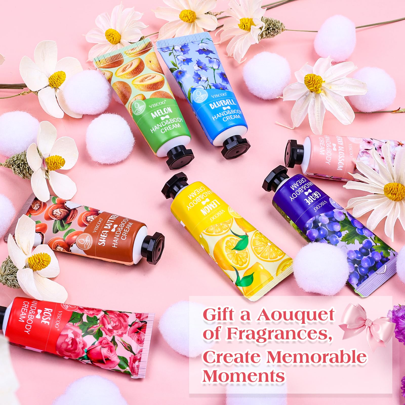 VISCOO hand cream gift set melon fragrance nourishes skin with non-greasy hydration on the go