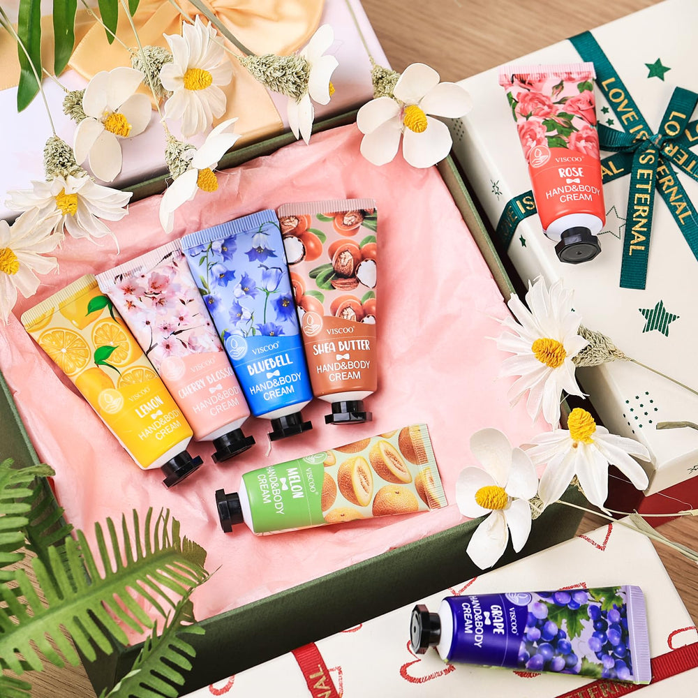 VISCOO seven-pack hand cream gift set shea butter formula for deep nourishment and velvety skin