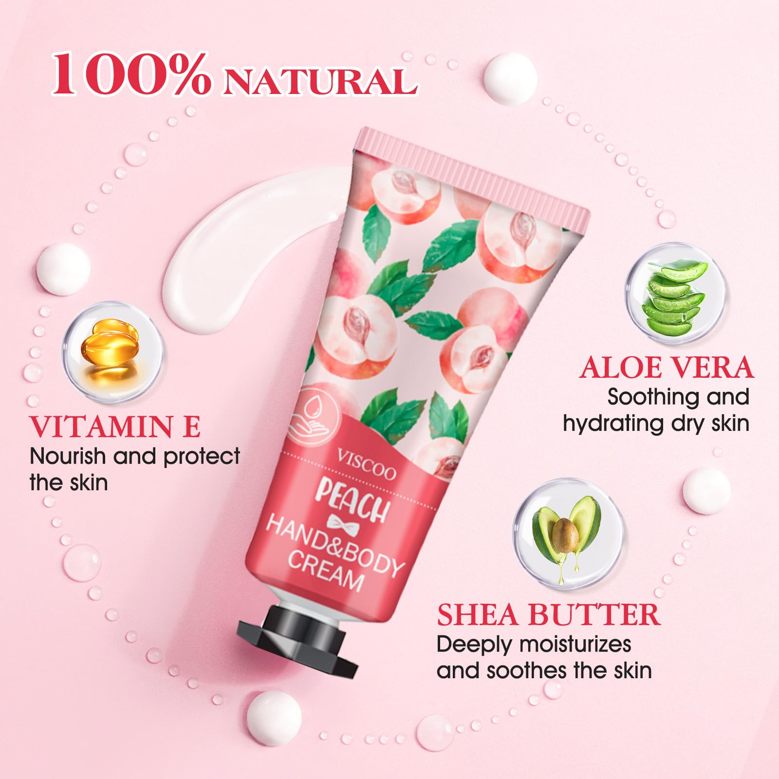 VISCOO hand cream tubes display with colorful fragrance variety.
