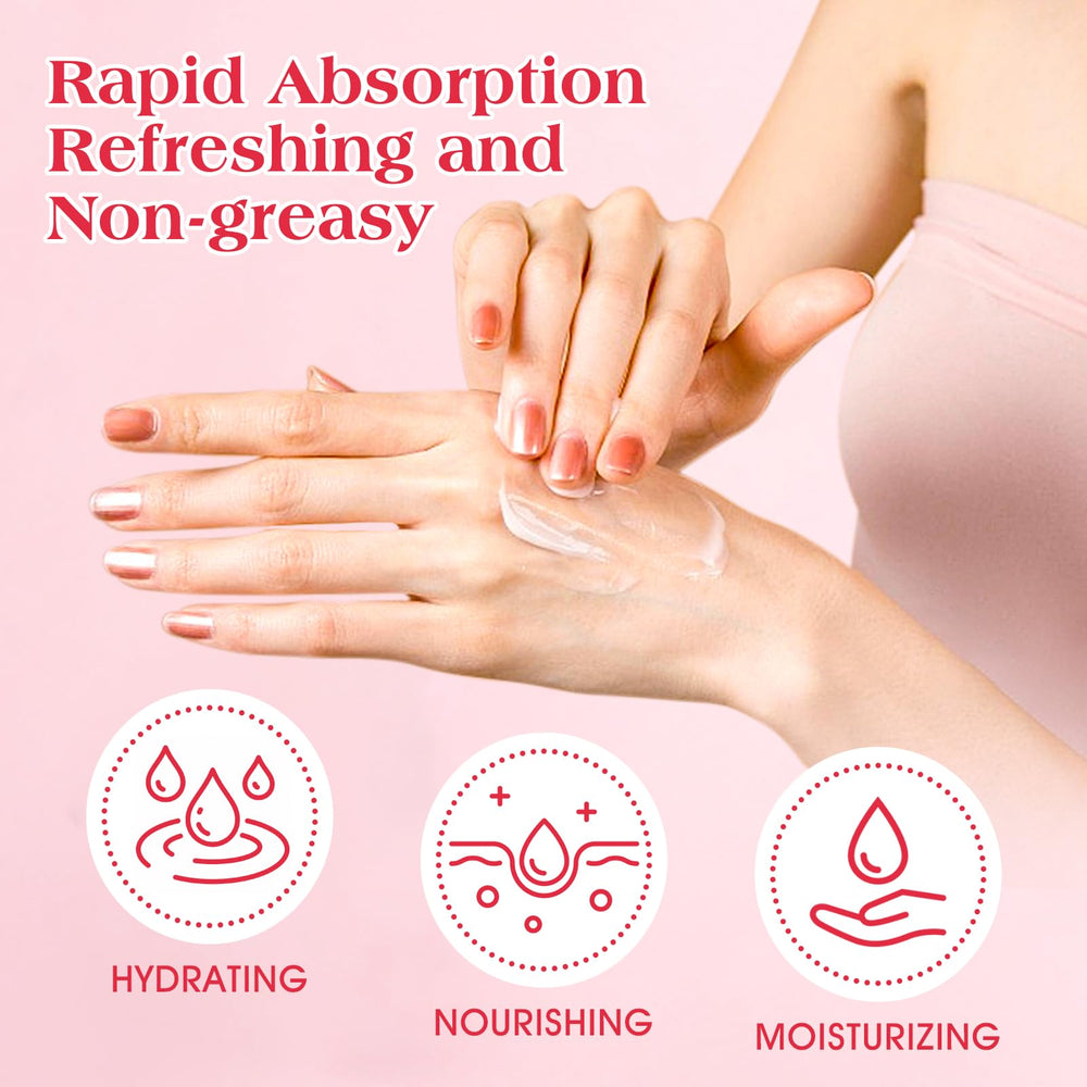 VISCOO hand cream texture close-up, non-greasy absorption and deep hydration.