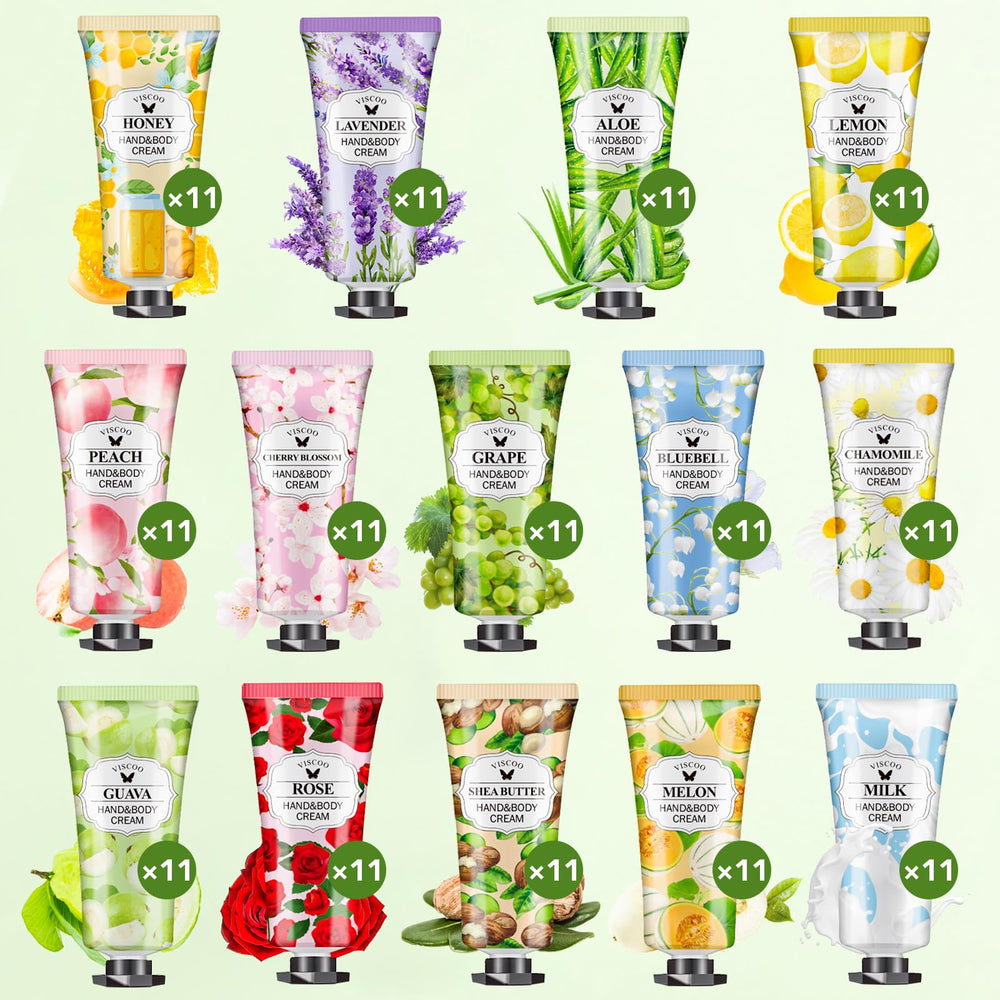 VISCOO travel-size bulk hand cream kit for on-the-go hydration.