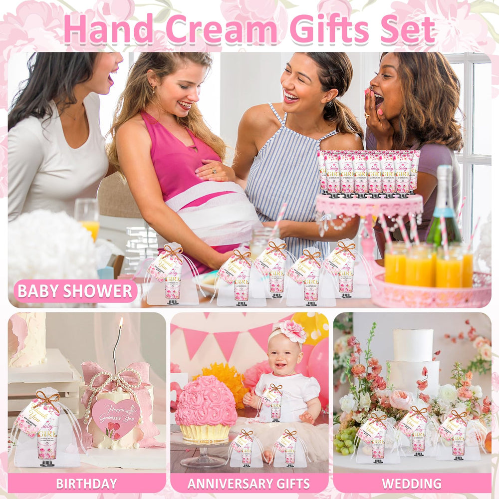 VISCOO wedding/bridal shower favors with pink floral design for celebrations.