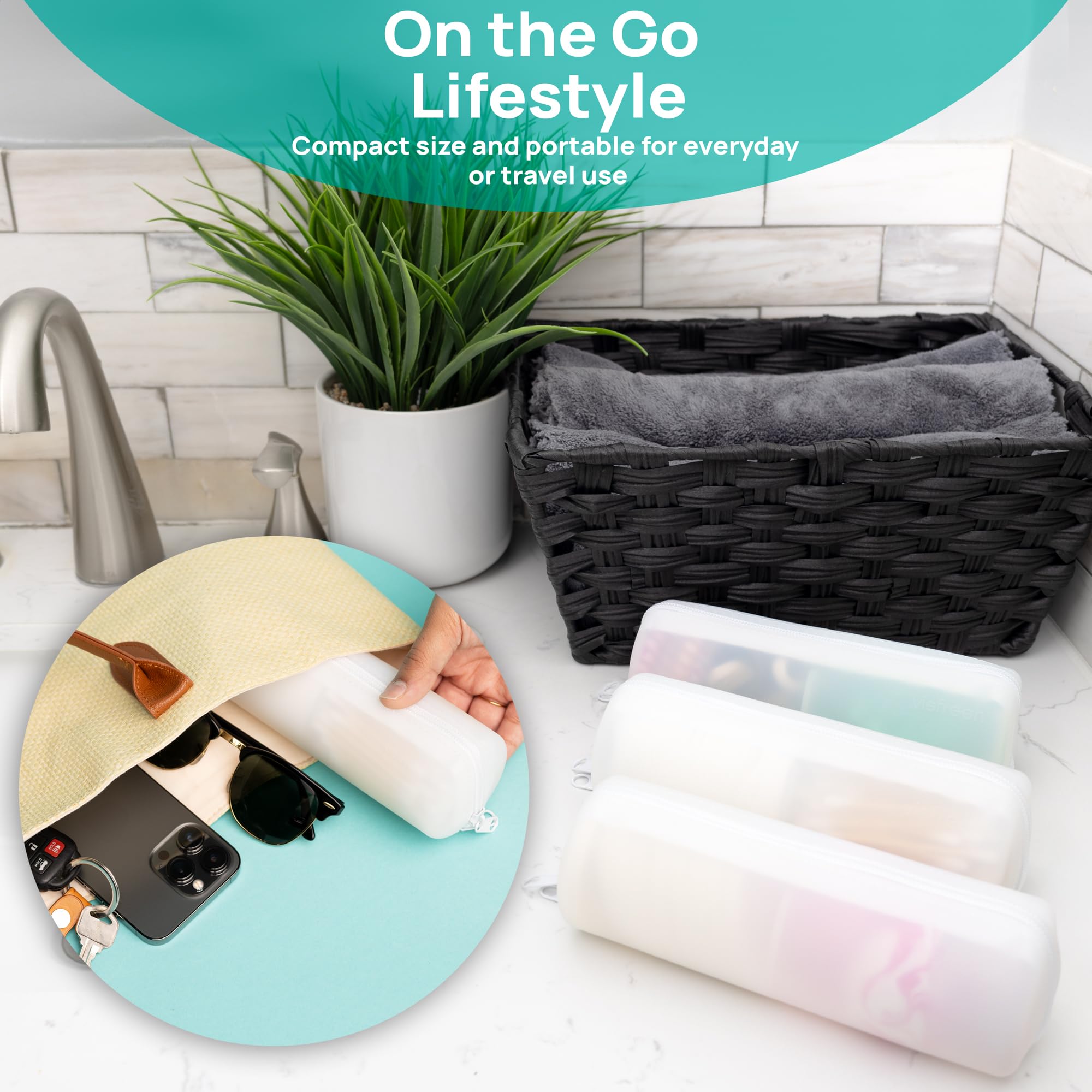 Visfresh on-the-go essential case fits in purses and gym bags for daily use.