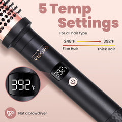 VISOFO Wavy Thermal Brush Pro ceramic tourmaline barrel for consistent heat and waves