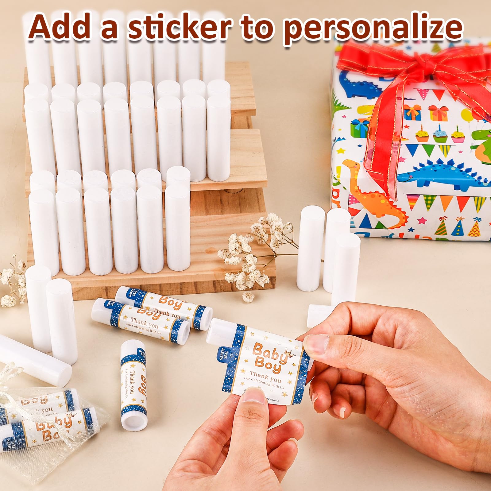 VISRIE lip balm favors for bridal and baby showers ready for guests.