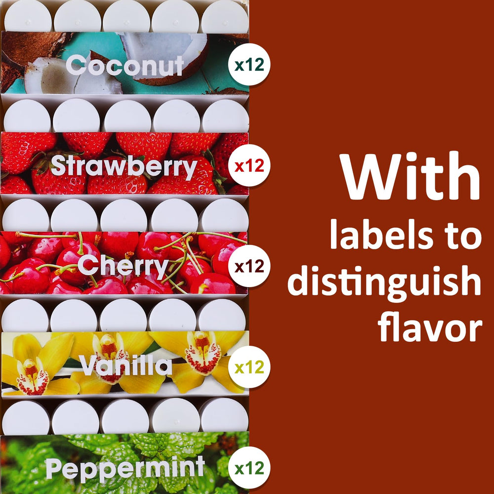 VISRIE five-flavor lip balm set with Cherry, Mint, Strawberry, Coconut, Vanilla