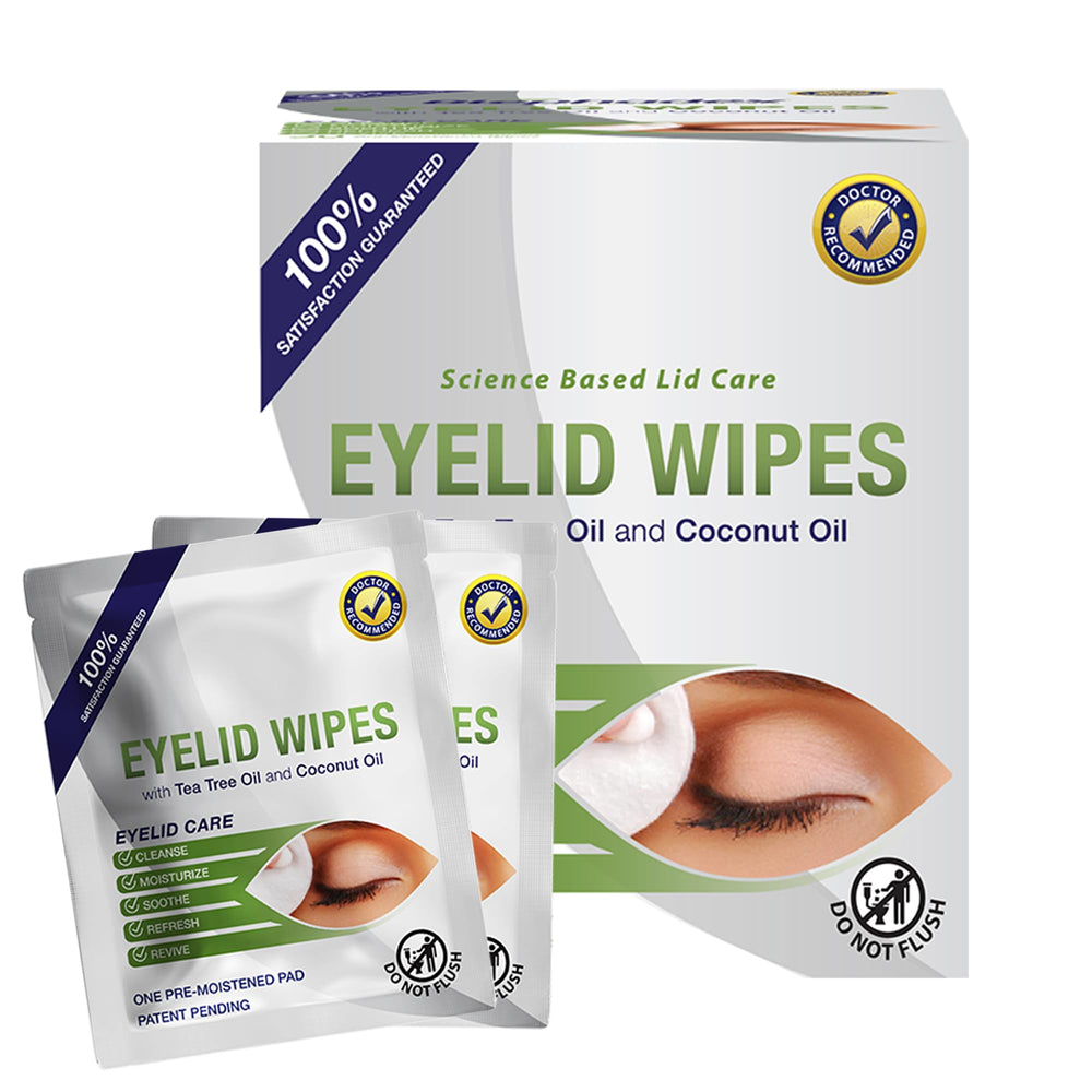 Visual Advantage Lunovus eyelid wipes packaging for easy on-the-go cleansing and eye refreshment.