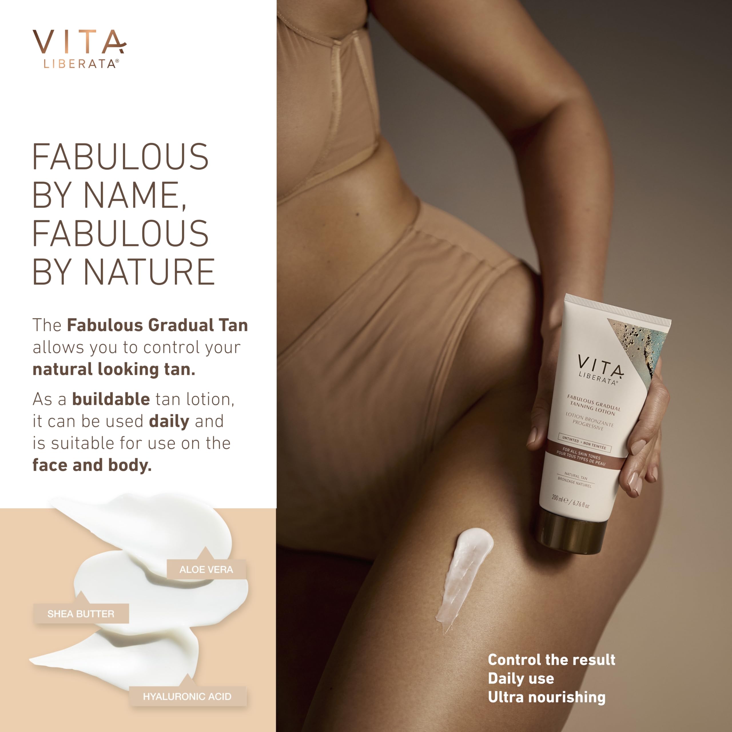 Vita Liberata Gradual Lotion swirl highlighting hydration and even coverage