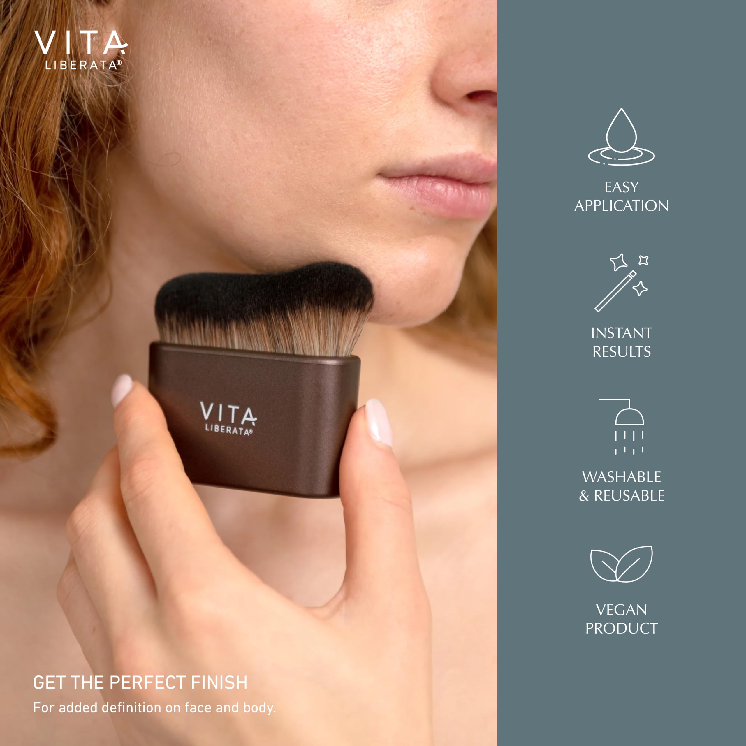 Uso en rostro y cuello para un difuminado homogéneo con Vita Liberata.