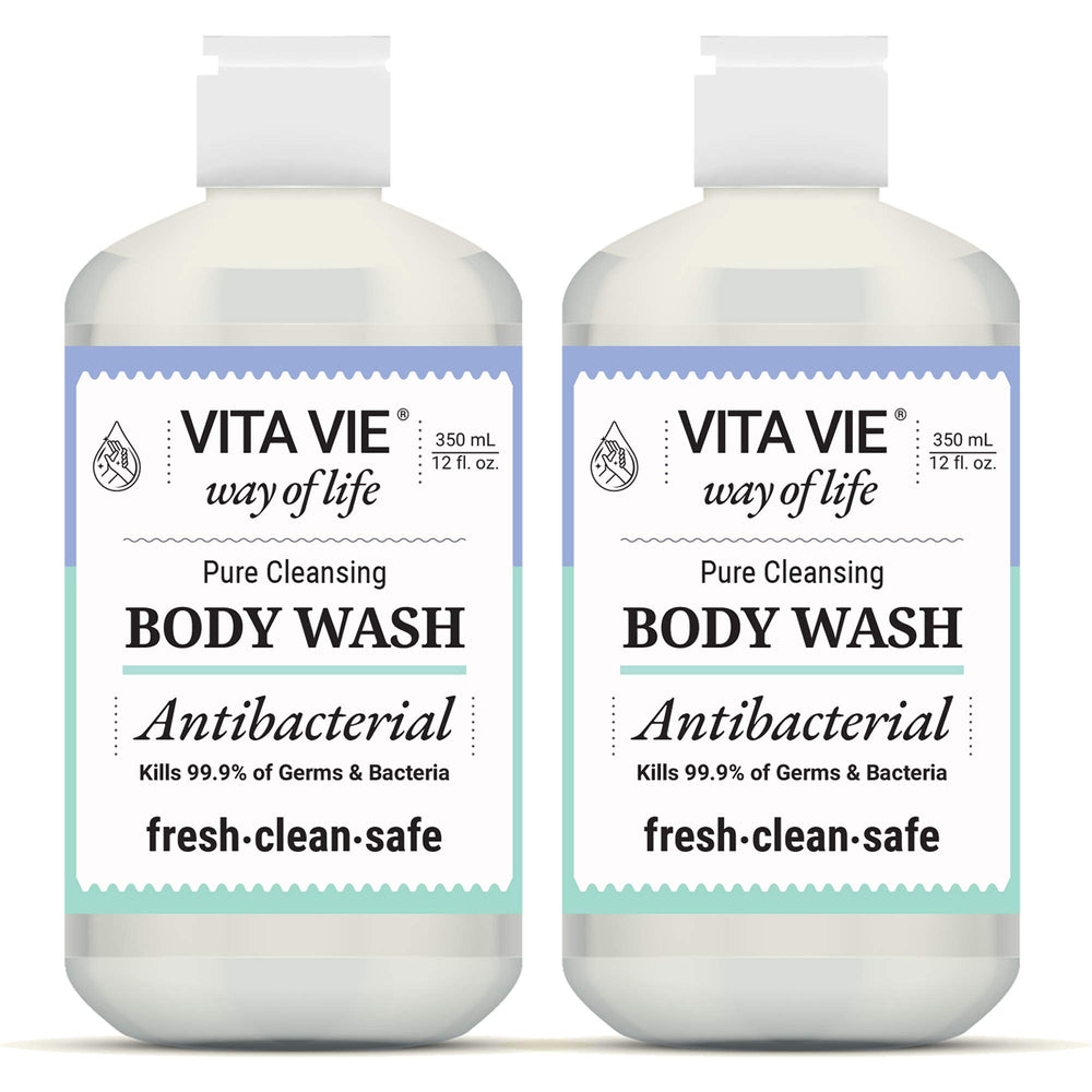 VITA VIE Body Wash bottle shot showing gentle cleanse for all skin types