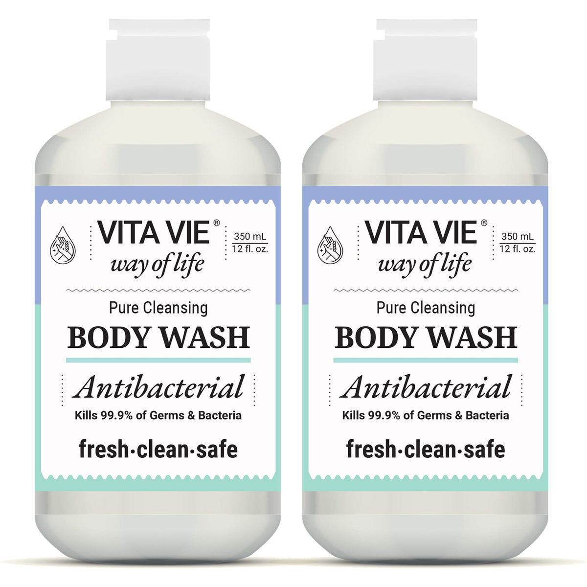 VITA VIE Body Wash bottle shot showing gentle cleanse for all skin types