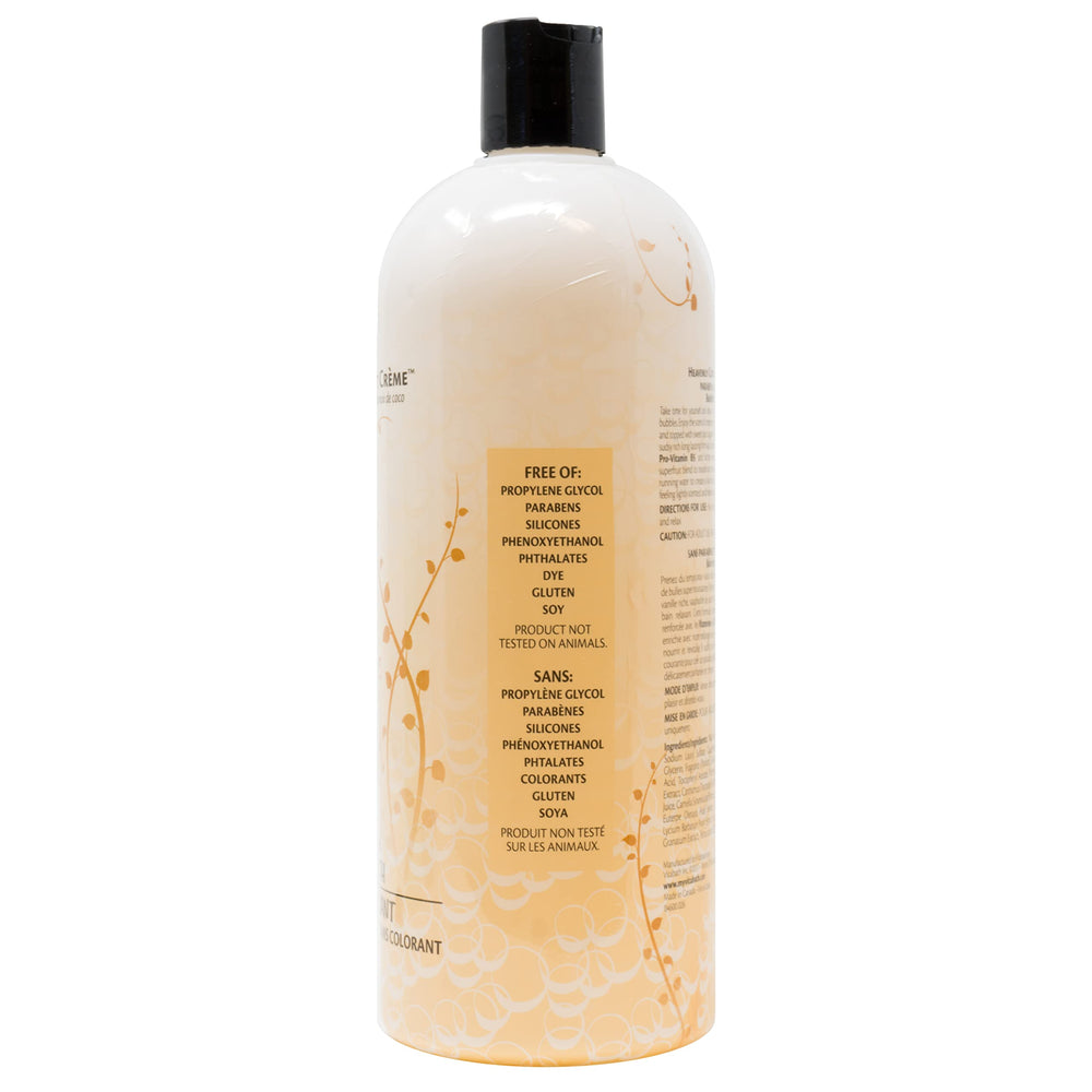 Suds on marble showcase rich, lingering bubbles from Vitabath Heavenly Coconut Creme Bubble Bath.