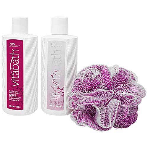 Vitabath lotion with shea butter and aloe demonstrates daily hydration.