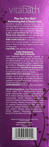 Vitabath Moisturizing Bath Gelee ingredients closeup with wheat germ glycerides and vitamins.