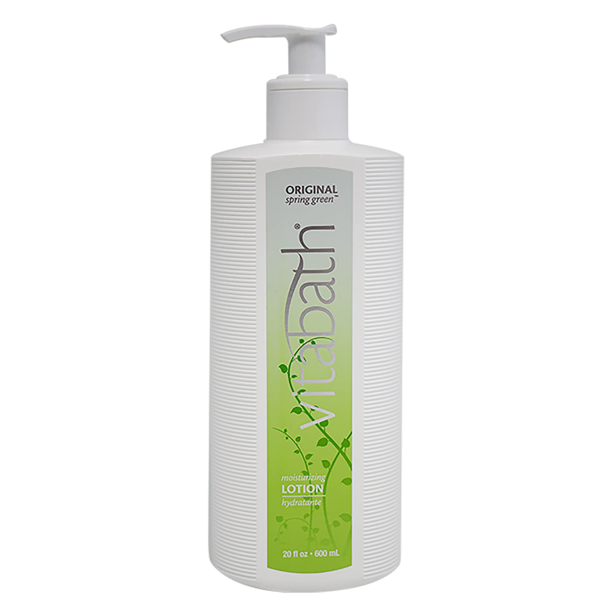Vitabath Original Spring Green bottle pours lotion for daily hydration.