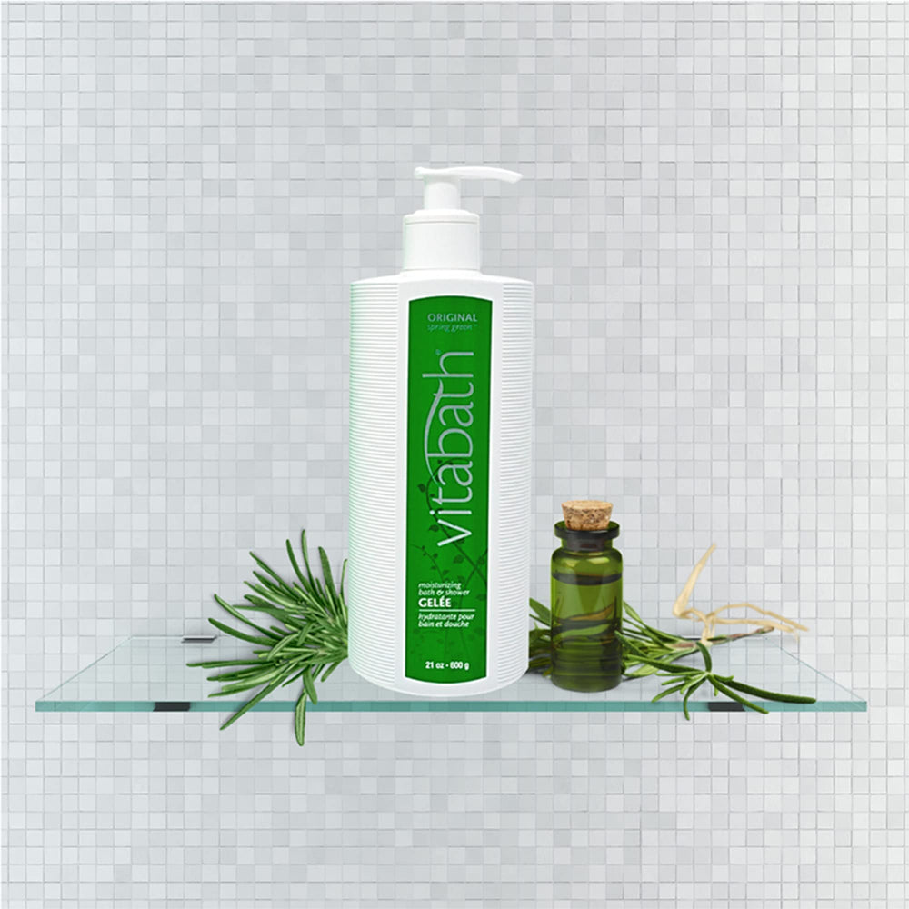 Vitabath Original Spring Green closeup-texture-gelee reveals silky gel-to-lather feel.