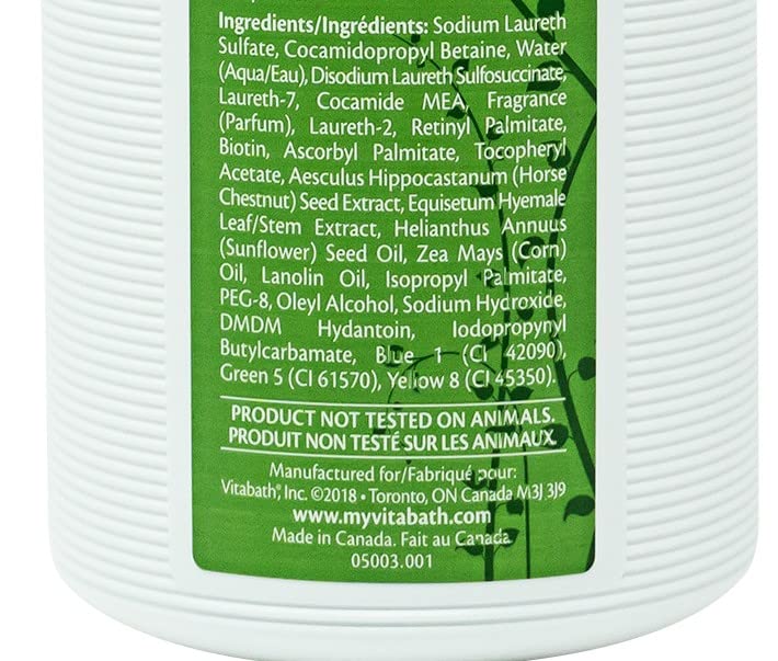 Vitabath Original Spring Green close-up shows botanicals promoting soft, supple skin.