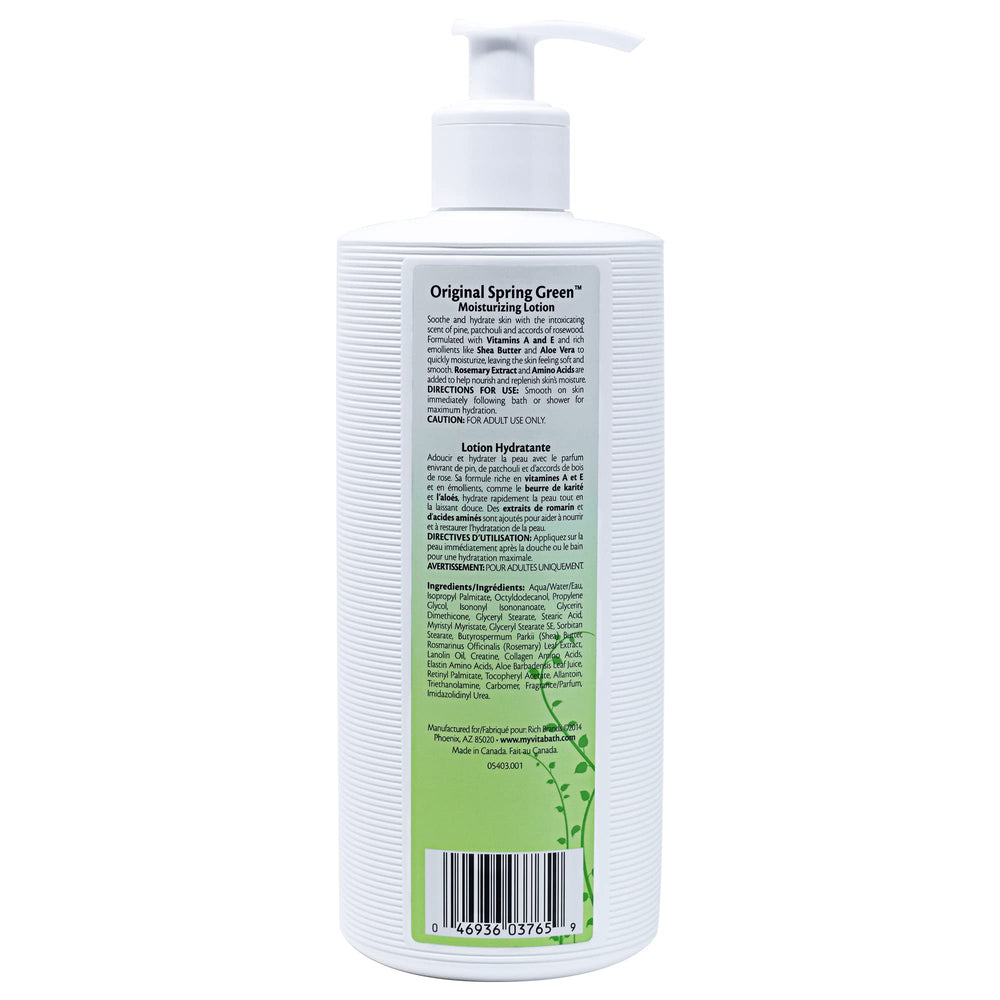 Vitabath Original Spring Green lotion applied after shower for conditioning.