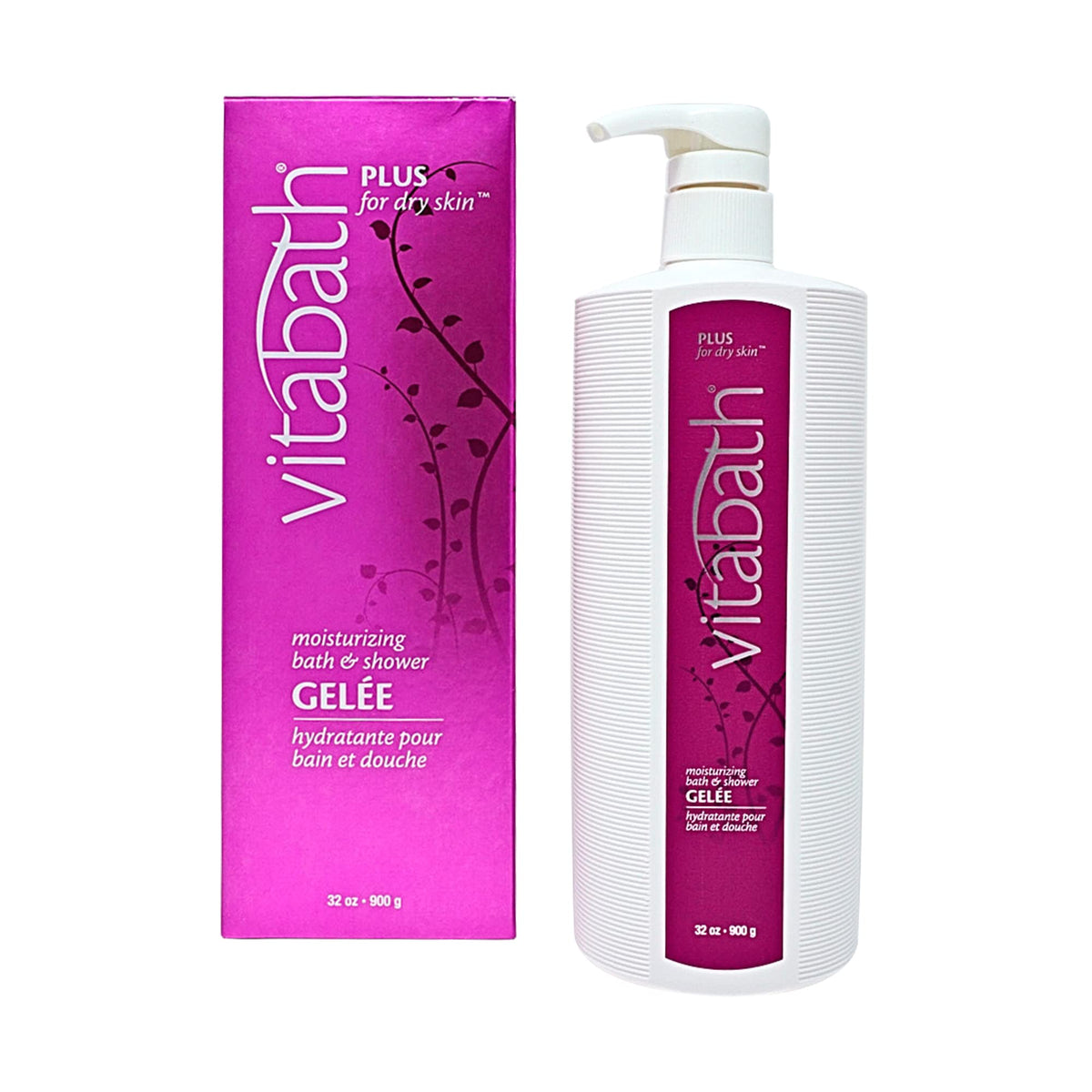 Vitabath Plus for Dry Skin bottle—hydrating cleanse for silky skin.