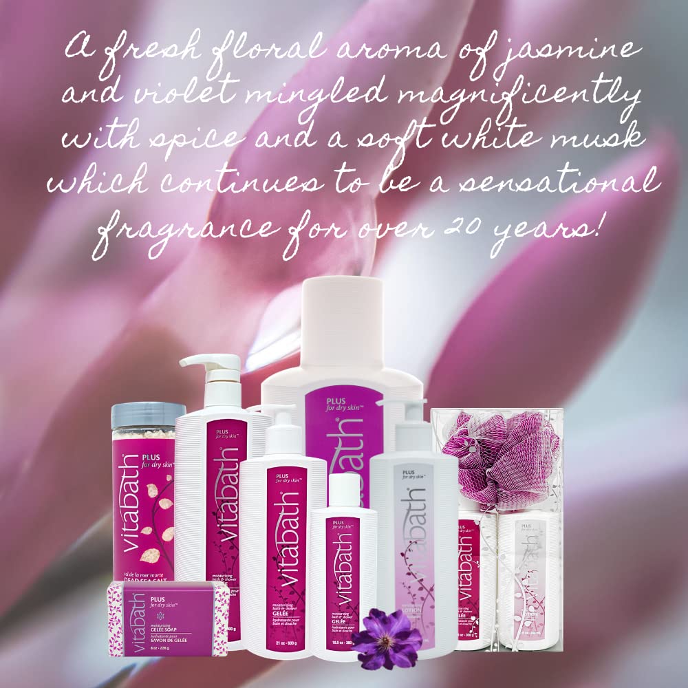 Vitabath Plus vitamins A, E, C provide nourishing skin care in this ingredients closeup.